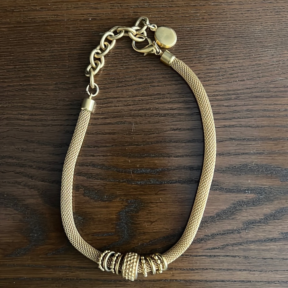 Gold Necklace - adjustable from 13” - 15 ¾” with 9 gold ring accents